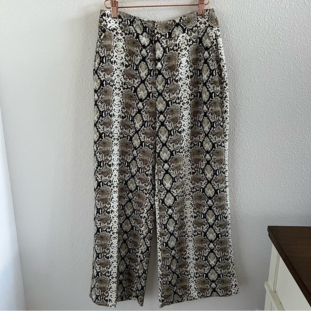 Banana Republic Wide Leg Career Pants Professional Snakeskin 2 Petite